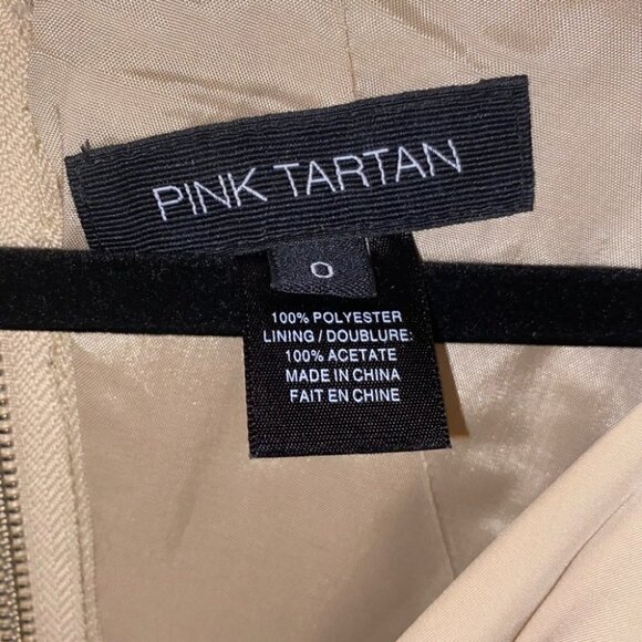 Pink Tartan V Neck Pleated Midi Dress Size 0 - Picture 5 of 12